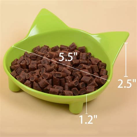 Cat Bowl Wide Cat Food Bowls Dish Non Slip Cat Feeding Bowls Food Grade Melamine Relief of ...