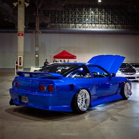 Blue Nissan 240SX with Tail Light Conversion at Wekfest - BenLevy.com