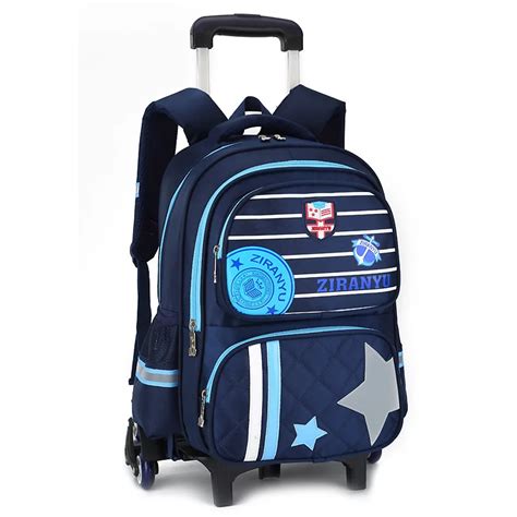 2018 waterproof Trolley school backpacks Girls children School Bags Wheels Travel bag Luggage ...