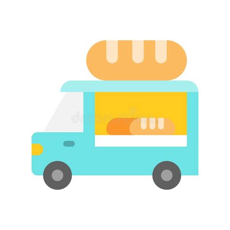 Bread Truck Vector, Food Truck Line Style Editable Stroke Icon Stock ...