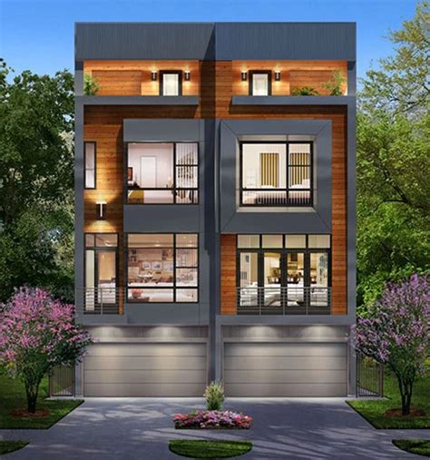 Narrow Townhome Plans Online, Brownstone Style Homes, Townhouse Design ...