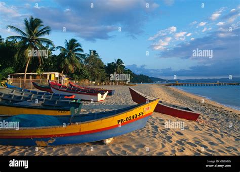 Fishing boats on Crash Boat Beach, Aguadilla, Puerto Rico, Caribbean ...