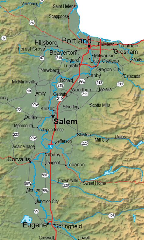 Willamette Valley Oregon Map - Map Of Counties Around London