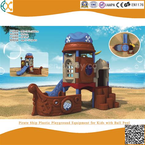 Pirate Ship Plastic Playground Equipment for Kids with Ball Pool ...