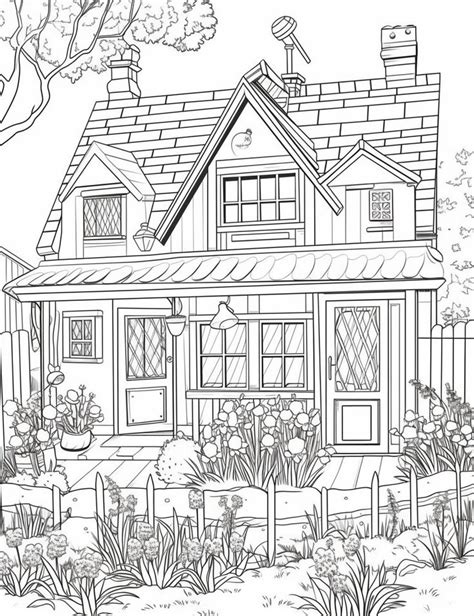 Country House Coloring Page | Detailed coloring pages, Coloring pages inspirational, Family ...