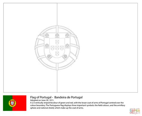 Flag of Portugal coloring page | Free Printable Coloring Pages