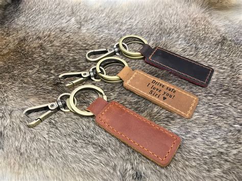 Personalized Leather Keychain, Customized Keychain, Custom Leather Key ...