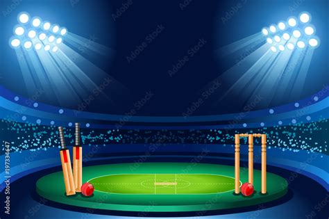 Cricket stadium vector background Stock Vector | Adobe Stock