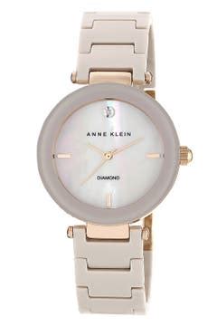 Anne Klein Round Ceramic Bracelet Watch, 33mm | Nordstrom