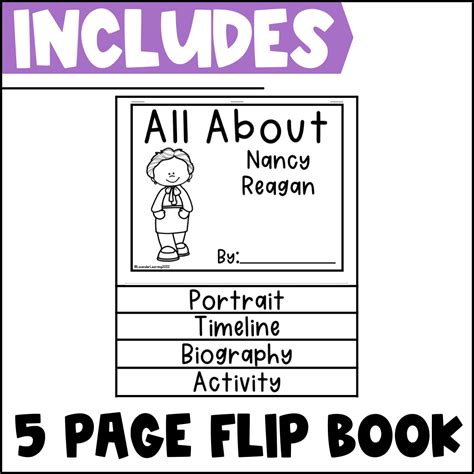 Nancy Reagan Biography Activities, Worksheets, Flip Book, and Report | Made By Teachers