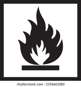 Fire Icon White Background Stock Vector (Royalty Free) 2196661083 ...