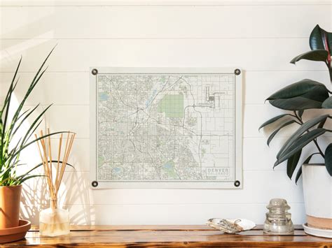 Denver Colorado Map Felt Poster Banner Vintage Inspired Design Gift ...