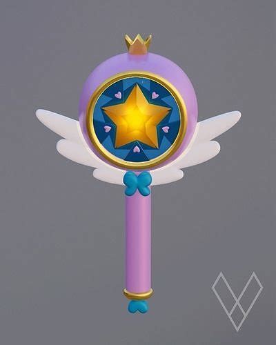 Star Butterfly Wand 1 3D model 3D printable | CGTrader