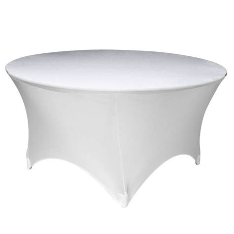 Round Spandex Tablecloth - White - Event Decor Shop