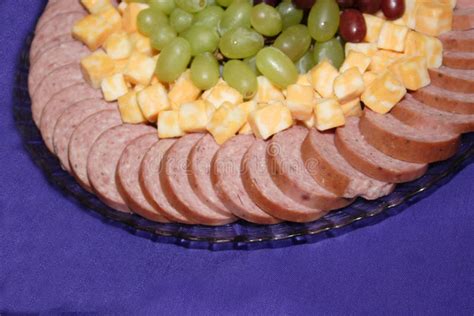 Meat, Cheese And Fruit Tray Stock Image - Image of healthy ...