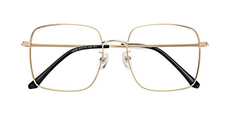 Gold Grandpa Oversized Square Eyeglasses - Billie