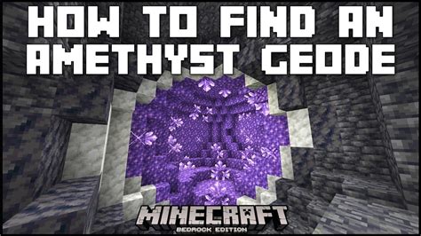 Minecraft Bedrock - How To Find Amethyst Geodes (Mobile/Xbox/PS4 ...