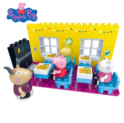 Genuine Peppa Pig Peppa Pigs Classroom / Class Room Playset Construction Set Includes 4 Figures ...