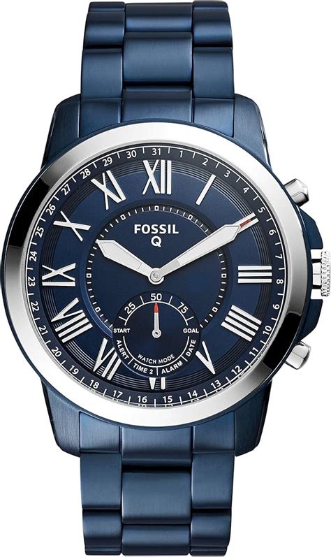 FOSSIL Hybrid Smartwatch - Q Grant Blue Stainless Steel – Men's Quartz ...