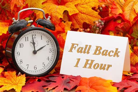 Fall Back 1 Hour Card with Fall Leaves Stock Photo - Image of season, back: 260367308