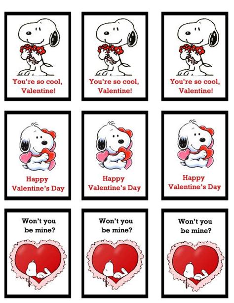 Free Snoopy Printable Valentine Cards | Printable valentines cards ...