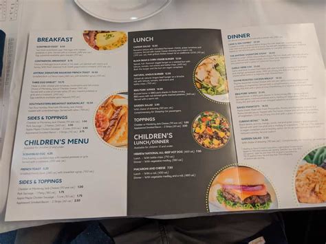 Amtrak Dining Car Menu