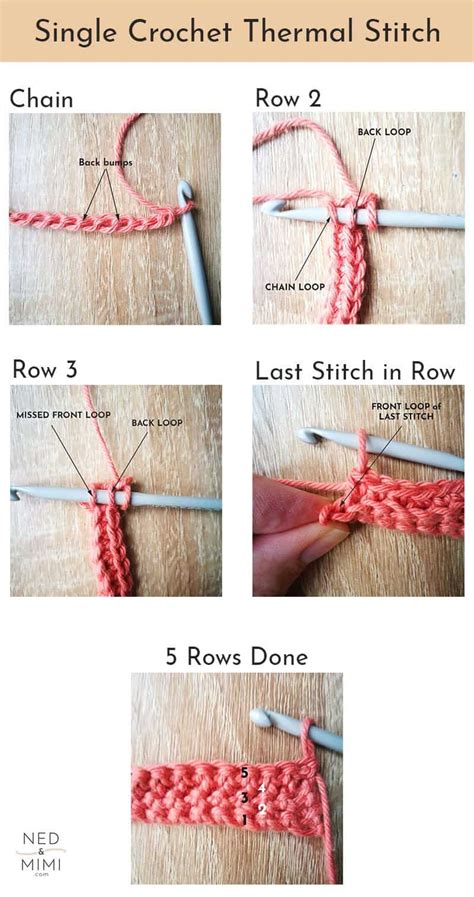 Single Crochet Thermal Stitch - A Quick Tutorial | Ned & Mimi