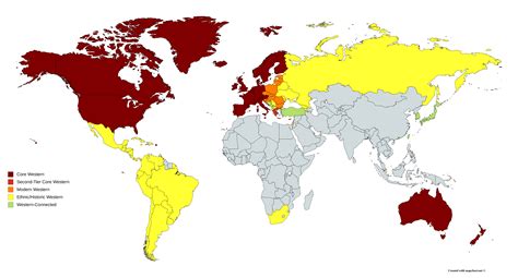 Map : What countries are part of the Western World? My attempt at ...