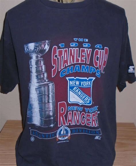 FREE Shipping vintage 1994 New York Rangers Stanley Cup t shirt Large ...