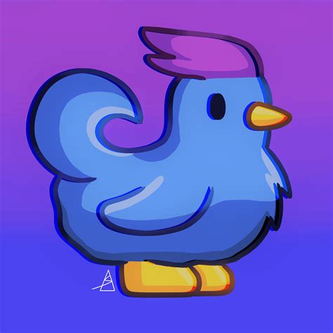 Everyone seems to be drawing these chickens so I thought I could give it a try. Here's the blue ...