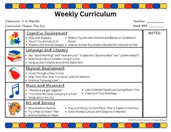 The Zoo- Infant Curriculum Weekly Plan- Printable by OCEAN Curriculum