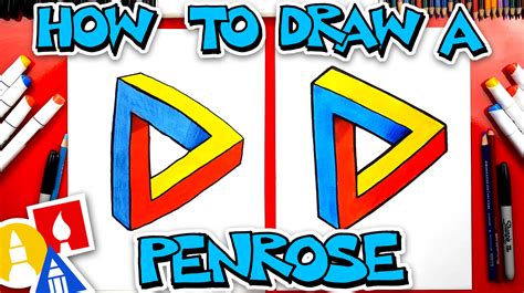 How To Draw A Penrose Triangle - Optical Illusion - Art For Kids Hub