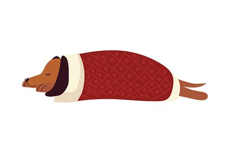 sleeping dog wrapped in blanket cartoon icon 4058256 Vector Art at Vecteezy