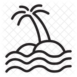Beach Landscape Icon - Download in Line Style