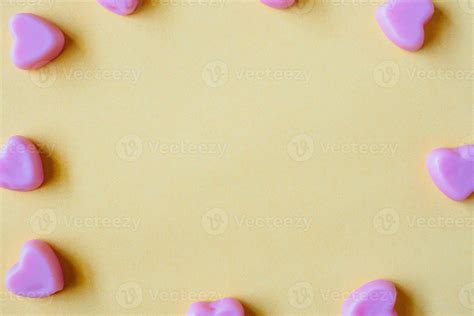 Valentines day background with heart shape candy 12810909 Stock Photo ...