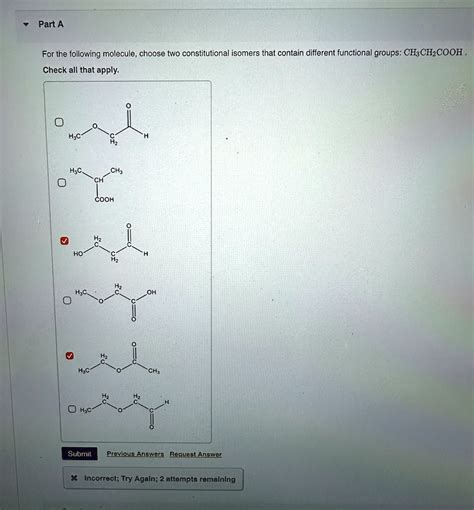 SOLVED: Part A For the following molecule, choose two constitutional ...