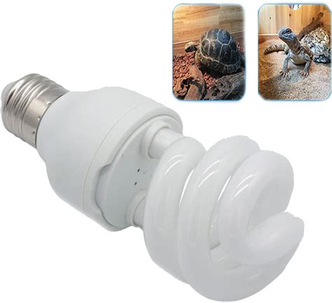 UVB Reptile Light 10.0,Tortoise Bulbs Energy Saving Compact Terrarium Lamp for Desert Reptiles ...