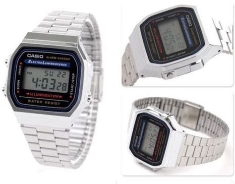 Casio A168W Men's Retro Vintage Metal Band Illuminator Chronograph Watch A-168 | eBay