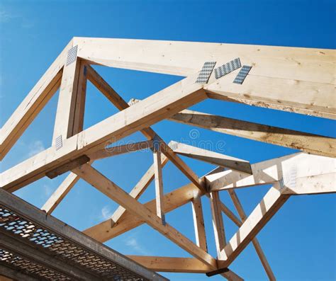 Wooden rafters stock image. Image of truss, construction - 23545195