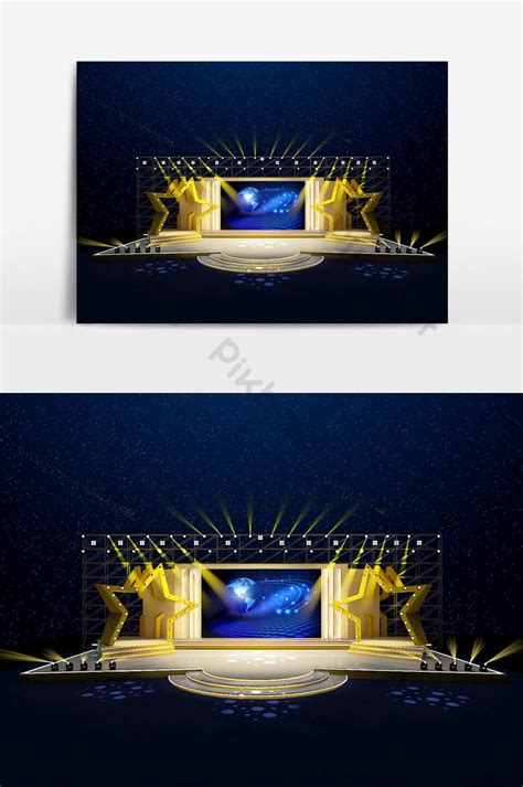 Starlight Theme Star Stage Design 3d Model Renderings Decors & 3D ...