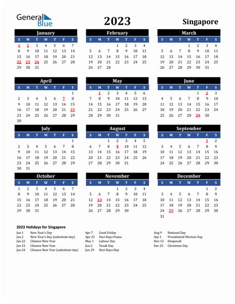 2023 Calendar With Holidays Singapore – Get Calendar 2023 Update