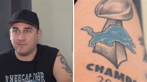 Detroit Lions fan gets Super Bowl champions tattoo before NFC Championship game - Mirror Online