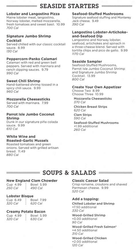 Red Lobster menu with prices – SLC menu