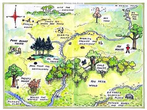 Original 1926 Winnie the Pooh Map sells for a high price. - Classic Winnie The Pooh Prints