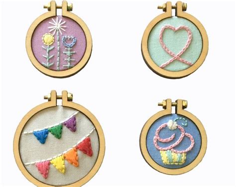 Miniature embroidery hoop PATTERNS ... for Dandelyne miniature embroidery hoops in 2021 | Diy ...