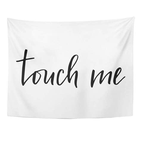 REFRED Drawn Phrase Touch Me Text Hand Label Lettering Motivation Quote Wall Art Hanging ...