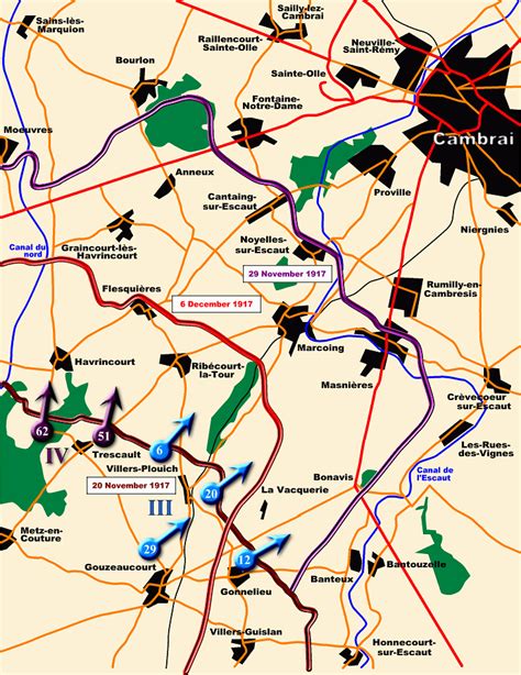 Map: The Battlefield of Cambrai 1917, 3rd Army