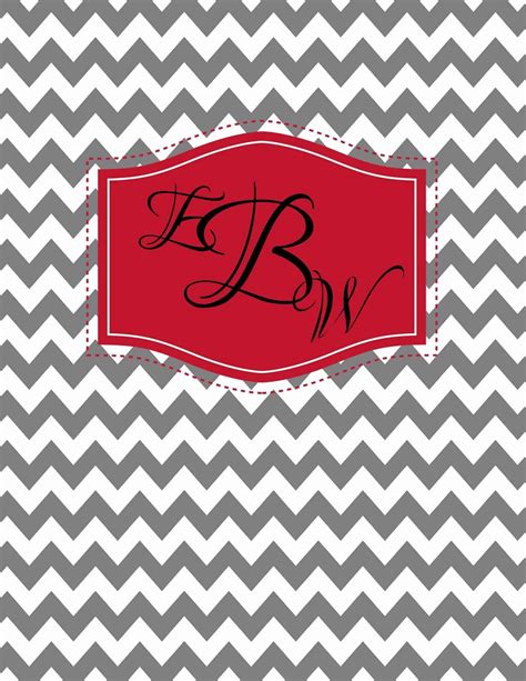 Free Monogram Binder Cover