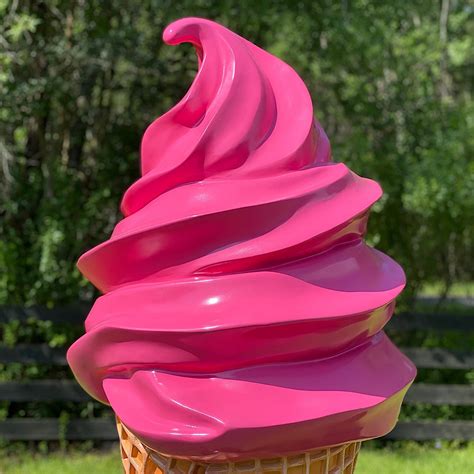 Strawberry Custard Waffle Cone Soft Ice Cream Display Standing 77 ...