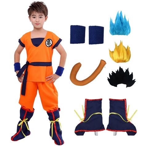 Anime Dragon Ball Z Suit Clothes Son Goku Cosplay Costume Full Set For ...